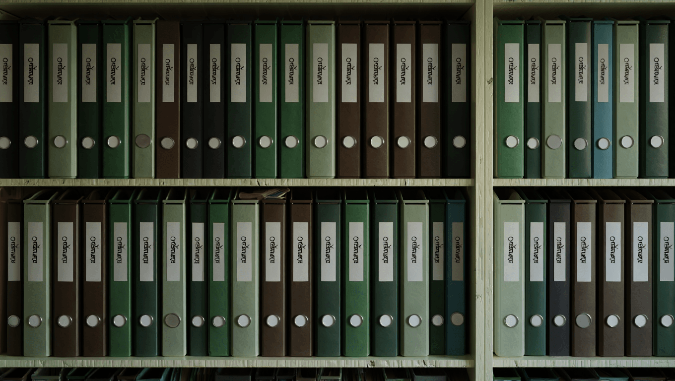 Documents Archive Shelf Archive shelf of council document folders