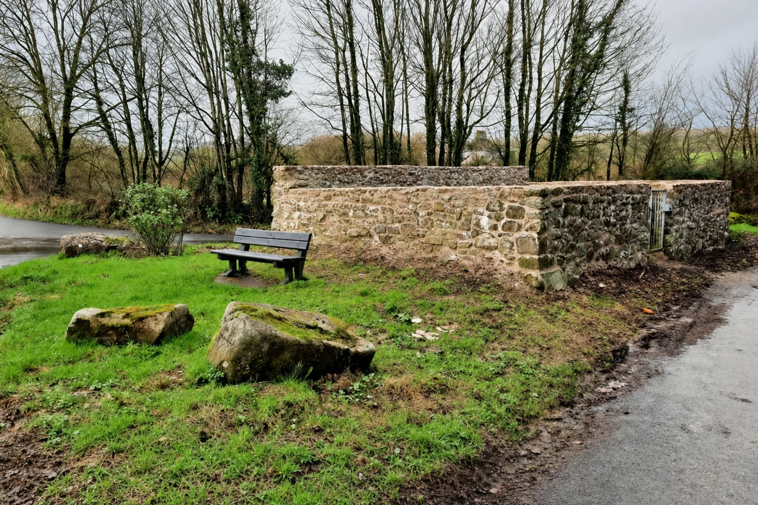 The Old Pound at Llangewydd, Laleston — historic stone-walled village pound
